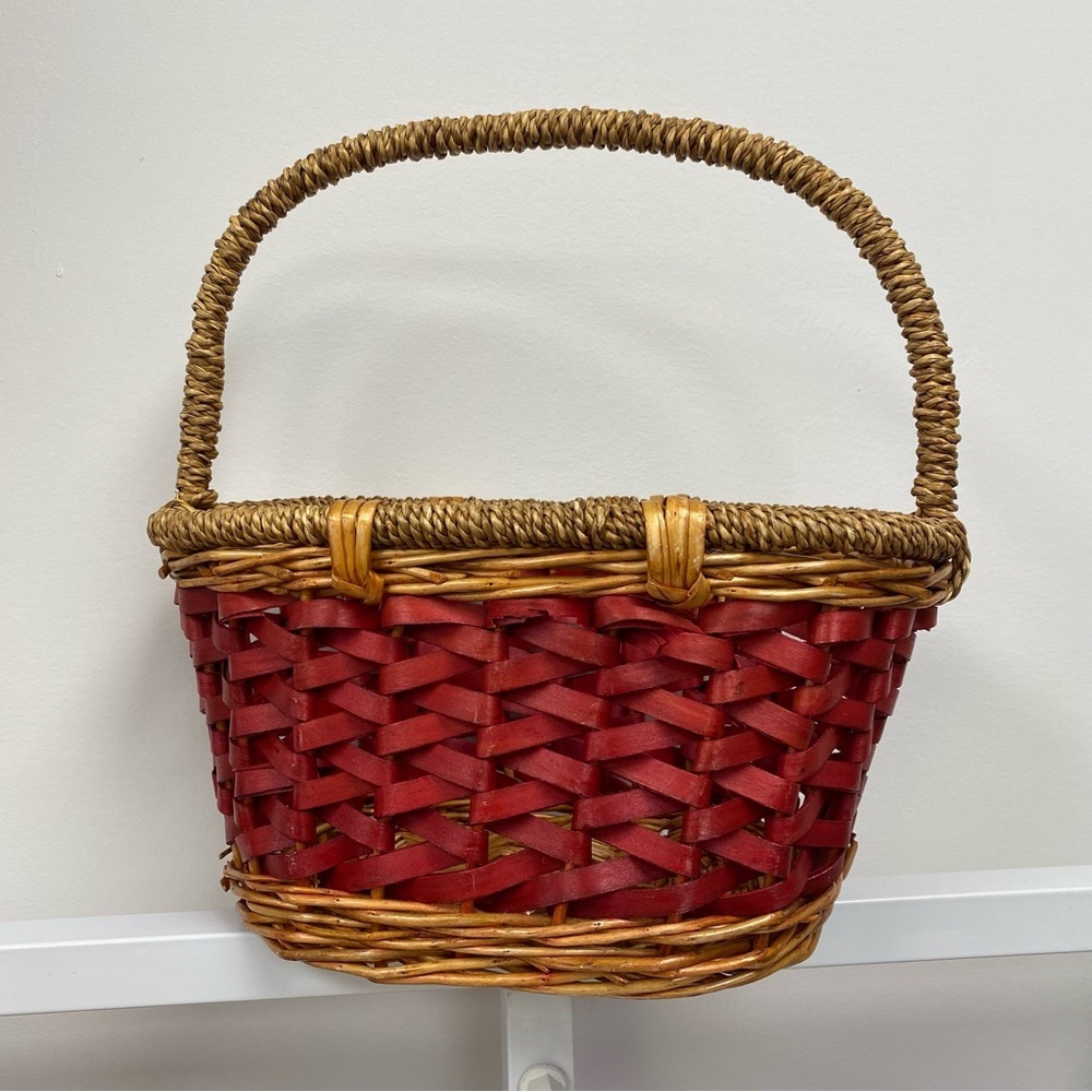 Red and Brown Woven Basket